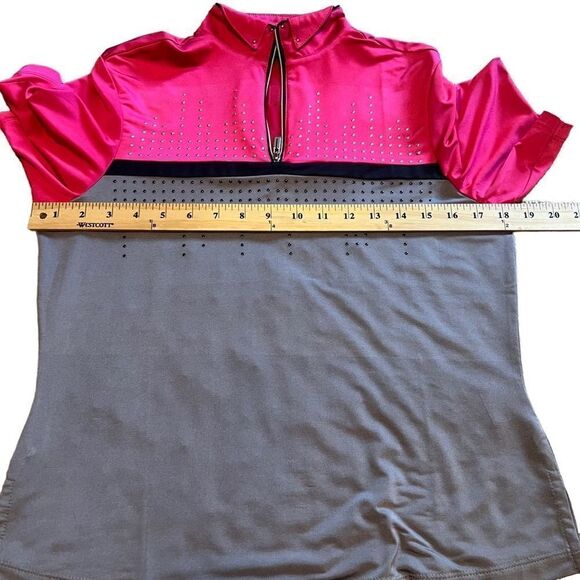 Jamie Sadock Golf Shirt. Pink and Grey with 1/4 Zipper. Short Sleeves. Sz Small - Picture 11 of 11